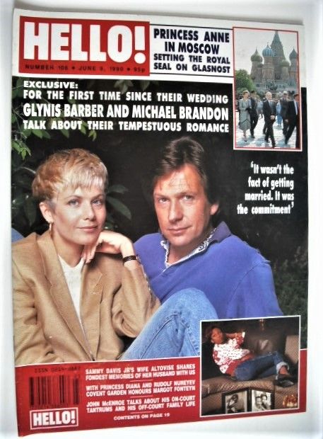 Hello! magazine - Glynis Barber and Michael Brandon cover (9 June 1990 - Issue 106)