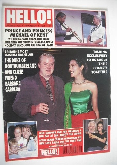 Hello! magazine - The Duke of Northumberland cover (2 November 1991 - Issue 176)