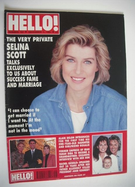 Hello! magazine - Selina Scott cover (7 December 1991 - Issue 181)