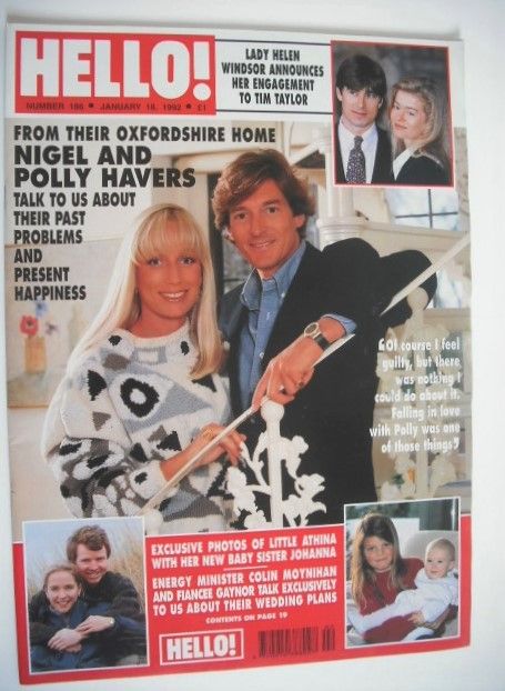Hello! magazine - Nigel Havers and Polly Havers cover (18 January 1992 - Issue 186)