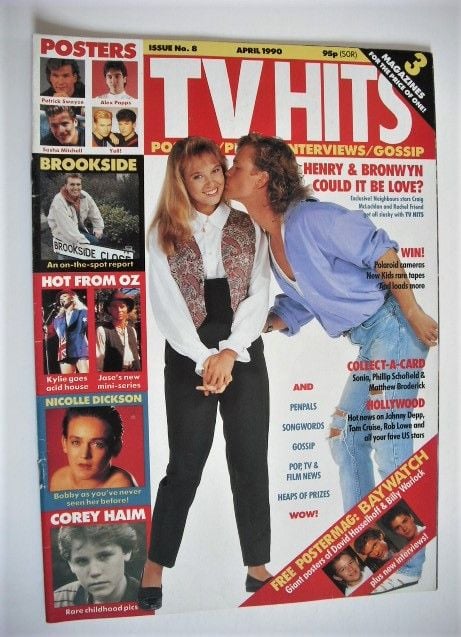 TV Hits magazine - April 1990 - Craig McLachlan and Rachel Friend cover (Issue 8)
