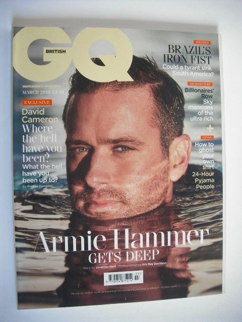 British GQ magazine - March 2019 - Armie Hammer cover