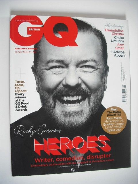 British GQ magazine - June 2019 - Ricky Gervais cover