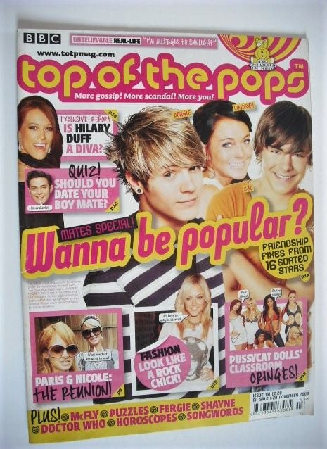 Top Of The Pops magazine - Wanna Be Popular cover (1-28 November 2006)