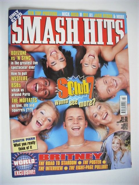 <!--1999-06-02-->Smash Hits magazine - S Club 7 cover (2 June 1999)