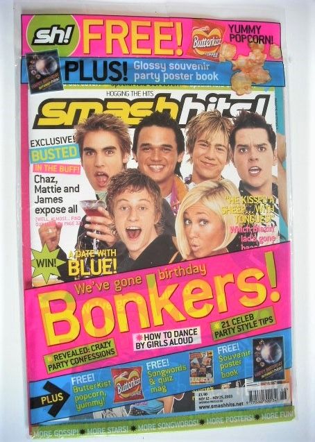 Smash Hits magazine - Birthday Bonkers cover (12-25 November 2003)