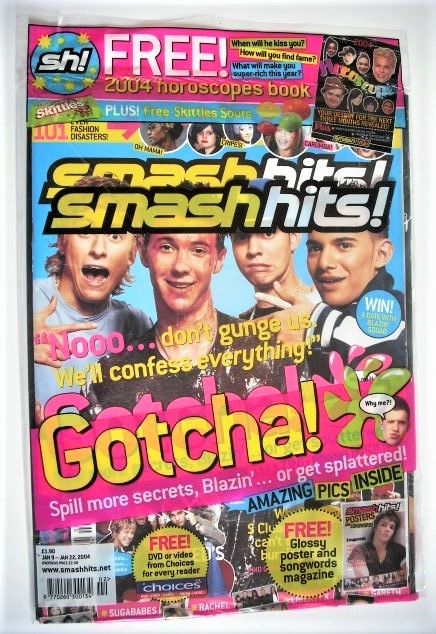 <!--2004-01-09-->Smash Hits magazine - Blazin' Squad cover (9-22 January 20