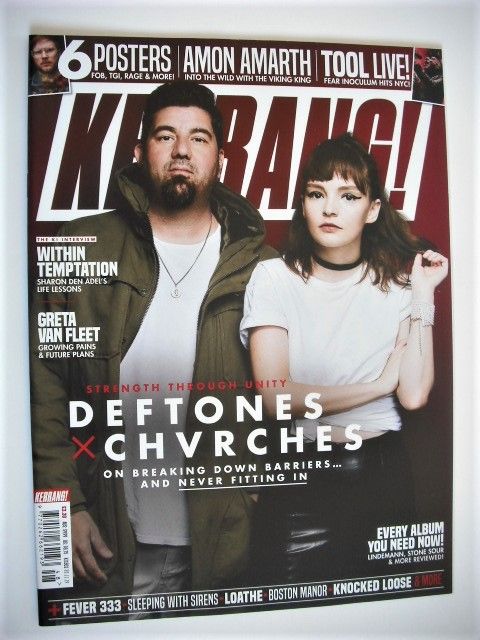 Kerrang magazine - Chino Moreno and Lauren Mayberry cover (30 November 2019 - Issue 1801)