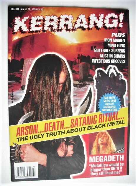 <!--1993-03-27-->Kerrang magazine - Black Metal cover (27 March 1993 - Issu