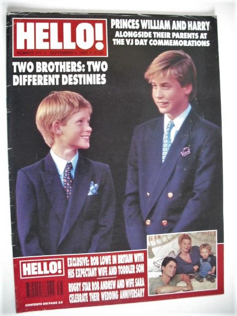 <!--1995-09-02-->Hello! magazine - Prince William and Prince Harry cover (2