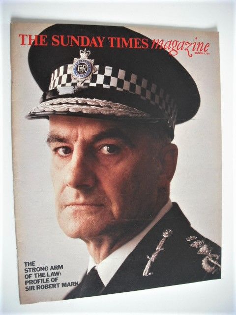 The Sunday Times magazine - Sir Robert Mark cover (3 November 1974)