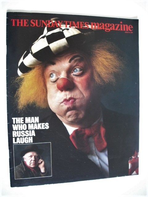 <!--1985-06-16-->The Sunday Times magazine - Oleg Popov cover (16 June 1985