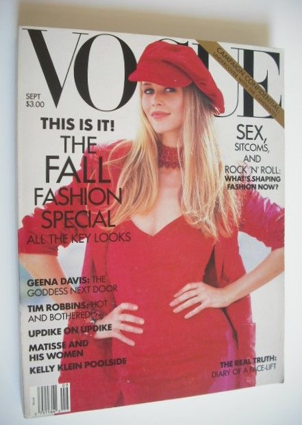 US Vogue magazine - September 1992 - Claudia Schiffer cover