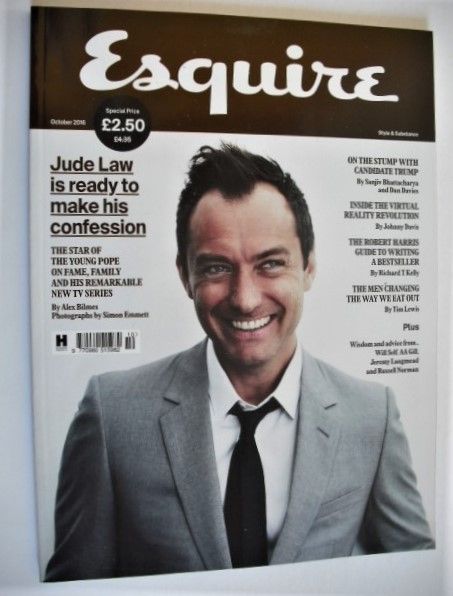 Esquire magazine - Jude Law cover (October 2016)