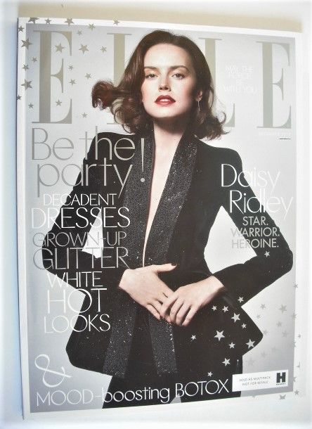 British Elle magazine - December 2017 - Daisy Ridley cover