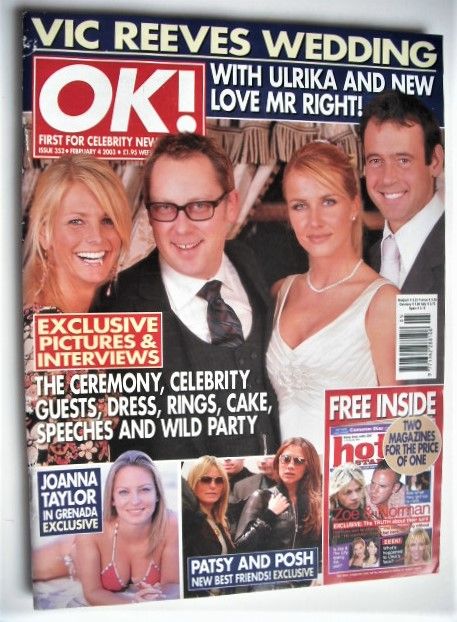 <!--2003-02-04-->OK! magazine - Vic Reeves Wedding cover (4 February 2003 -
