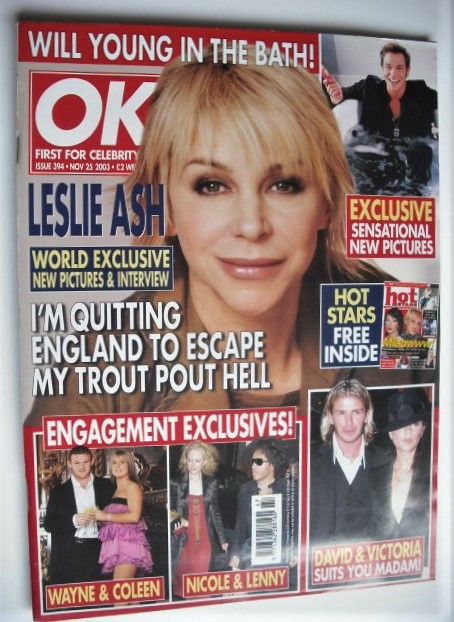 <!--2003-11-25-->OK! magazine - Leslie Ash cover (25 November 2003 - Issue 