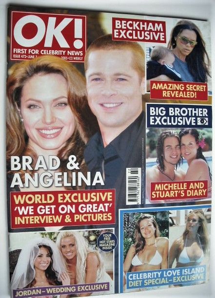 <!--2005-06-07-->OK! magazine - Angelina Jolie and Brad Pitt cover (7 June 