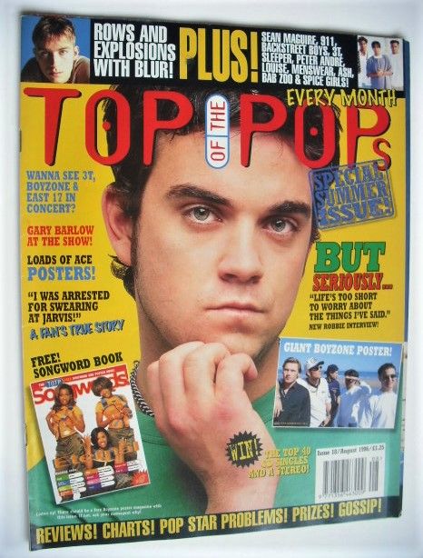 <!--1996-08-->Top Of The Pops magazine - Robbie Williams cover (August 1996