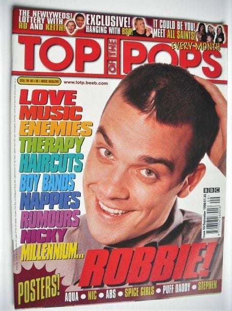 <!--1998-09-->Top Of The Pops magazine - Robbie Williams cover (September 1