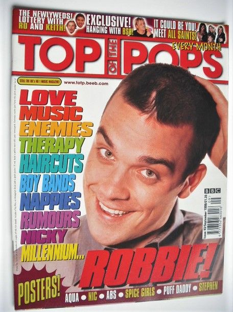 Top Of The Pops magazine - Robbie Williams cover (September 1998)