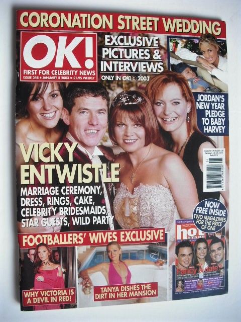 OK! magazine - Vicky Entwistle wedding cover (8 January 2003 - Issue 348)