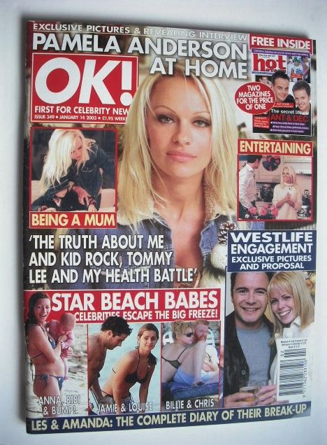 OK! magazine - Pamela Anderson cover (14 January 2003 - Issue 349)
