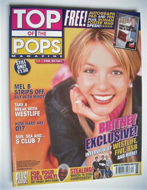 Top Of The Pops magazine - Britney Spears cover (September 2000)