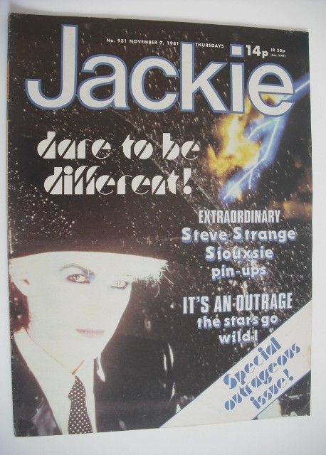 Jackie magazine - 7 November 1981 (Issue 931 - Steve Strange cover)