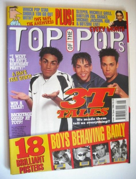 Top Of The Pops magazine - 3T cover (June 1996)