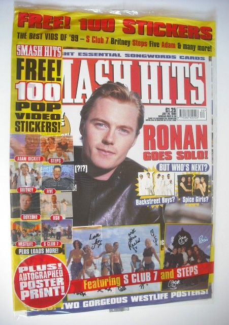 <!--1999-07-28-->Smash Hits magazine - Ronan Keating cover (28 July 1999)