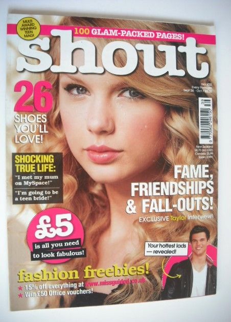Shout magazine - Taylor Swift cover (24 September - 7 October 2009)