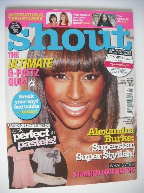 Shout magazine - Alexandra Burke cover (25 March - 6 April 2010)