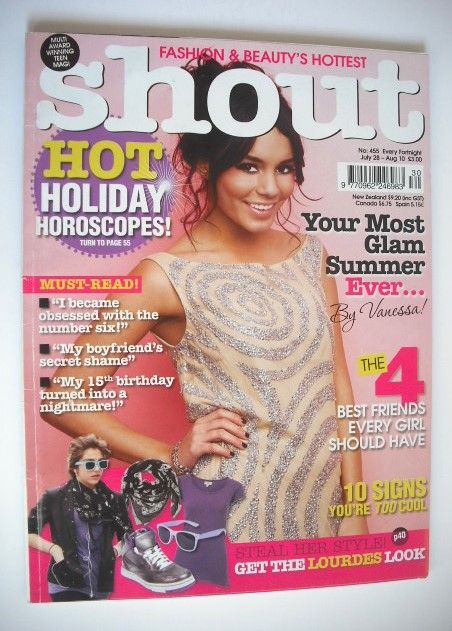 Shout magazine - Vanessa Hudgens cover (28 July - 10 August 2010)