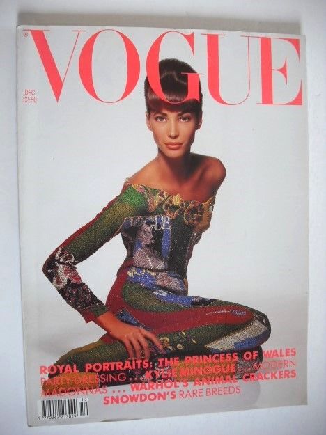 <!--1990-12-->British Vogue magazine - December 1990 - Christy Turlington c