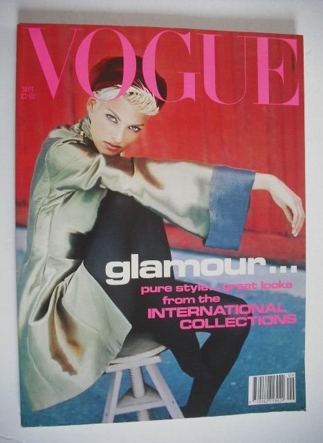 British Vogue magazine - September 1991 - Linda Evangelista cover
