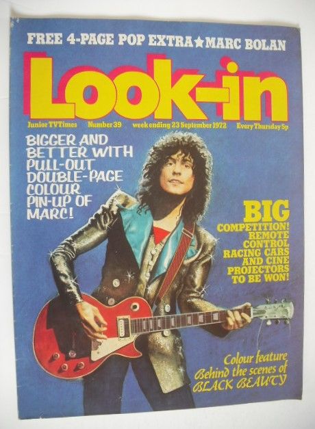 Look In magazine - Marc Bolan cover (23 September 1972)
