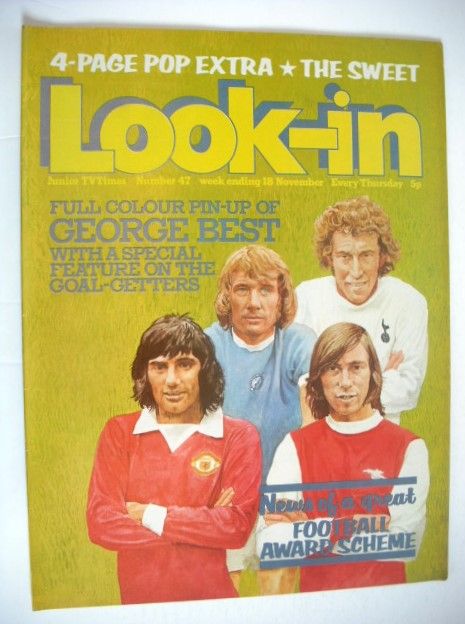 Look In magazine - Football Stars cover (18 November 1972)