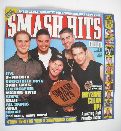 Smash Hits magazine - Boyzone cover (16 December 1998)