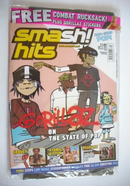 <!--2001-06-13-->Smash Hits magazine - Gorillaz cover (13 June 2001)