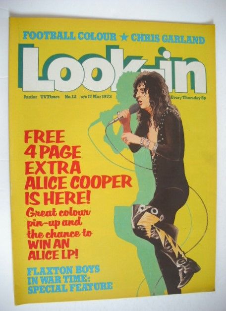Look In magazine - Alice Cooper cover (17 March 1973)