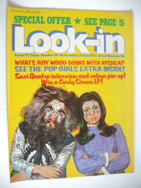 <!--1973-07-14-->Look In magazine - Roy Wood cover (14 July 1973)