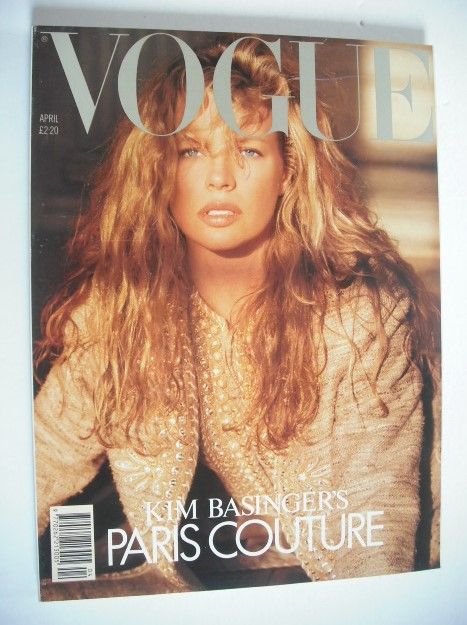 <!--1989-04-->British Vogue magazine - April 1989 - Kim Basinger cover
