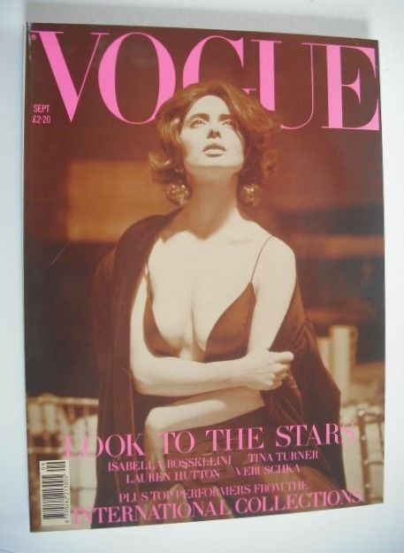 British Vogue magazine - September 1989 - Isabella Rossellini cover