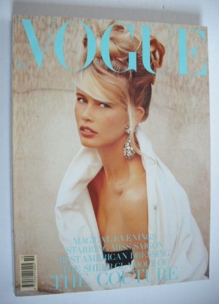 British Vogue magazine - October 1989 - Claudia Schiffer cover