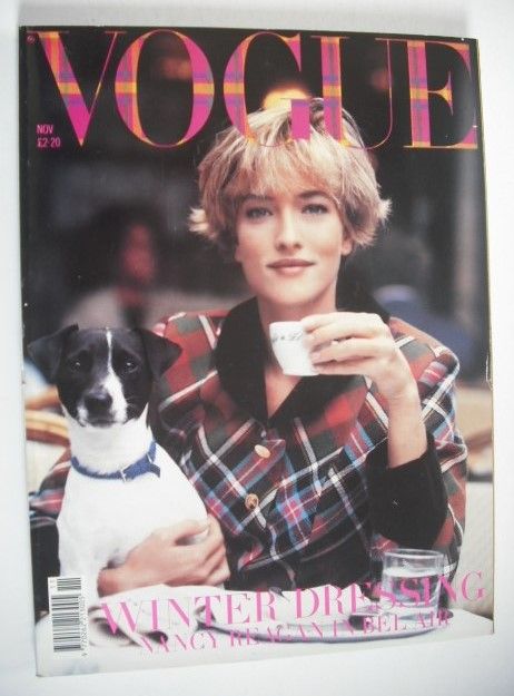 British Vogue magazine - November 1989 - Tatjana Patitz cover