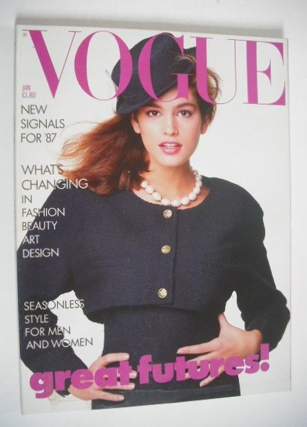 <!--1987-01-->British Vogue magazine - January 1987 - Cindy Crawford cover