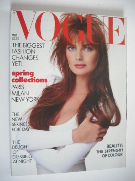 British Vogue magazine - March 1987 - Paulina Porizkova cover