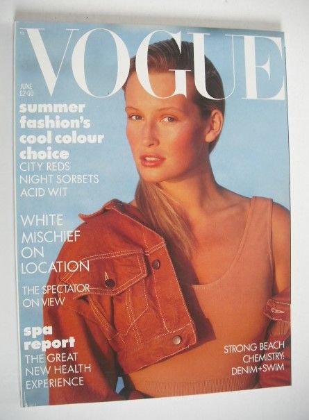 <!--1987-06-->British Vogue magazine - June 1987 - Estelle Lefebure cover