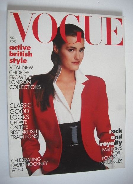 British Vogue magazine - August 1987 - Yasmin Le Bon cover
